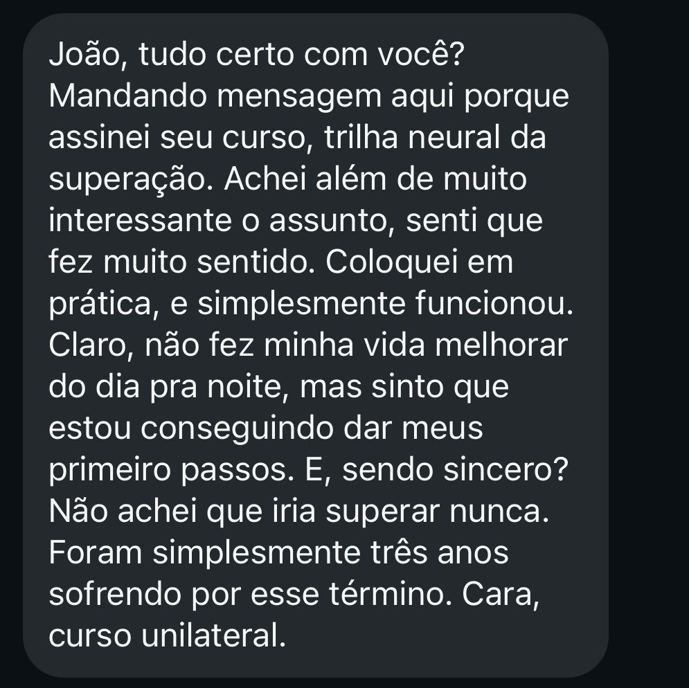 Depoimento de aluno por mensagem