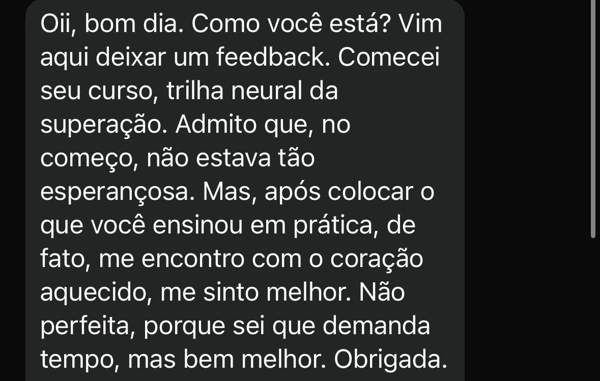 Depoimento de aluno por mensagem