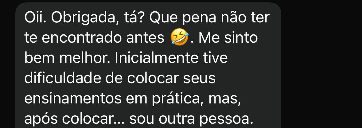Depoimento de aluno por mensagem